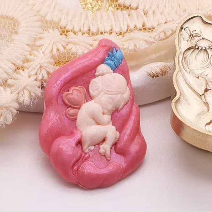 Sleeping Angel Wax Seal Stamp – Fairy Tale 22x24 mm.