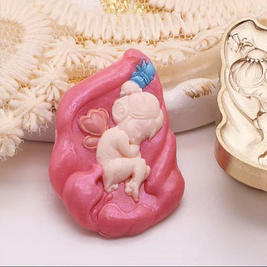 Sleeping Angel Wax Seal Stamp – Fairy Tale 22x24 mm.