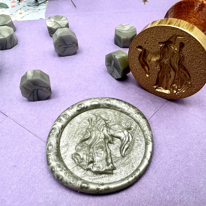3D Wizard Wax Seal Stamp – Mystical Magic Sorcerer Design (25mm)