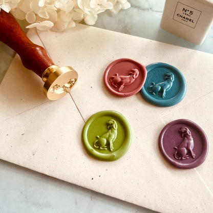 Dog Wax Seal Stamp – Sitting Puppy size 25mm