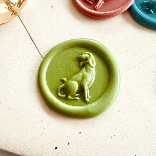 Dog Wax Seal Stamp – Sitting Puppy size 25mm