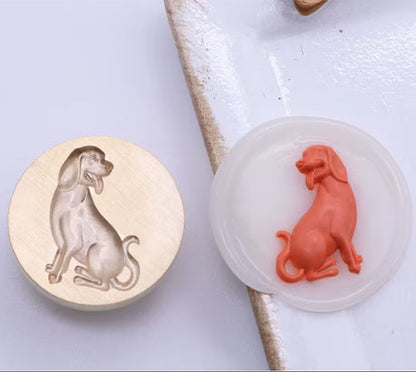 Dog Wax Seal Stamp – Sitting Puppy size 25mm