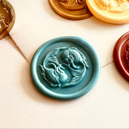 Koi Fish Wax Seal Stamp size 25mm