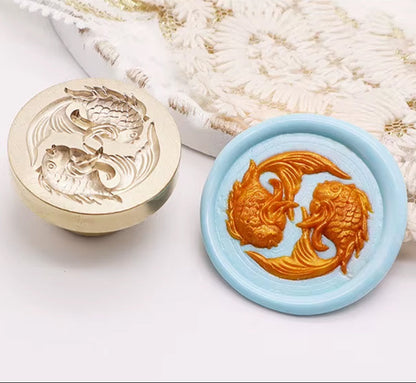 Koi Fish Wax Seal Stamp size 25mm