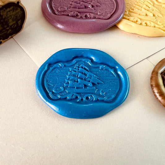 Vintage Sailing Ship Wax Seal Stamp size 29x20mm