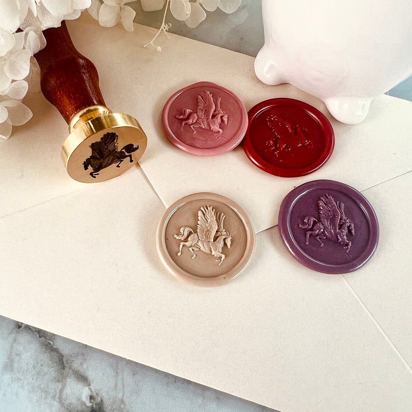 Flying Pegasus Wax Seal Stamp – 25mm Brass Wax Stamp