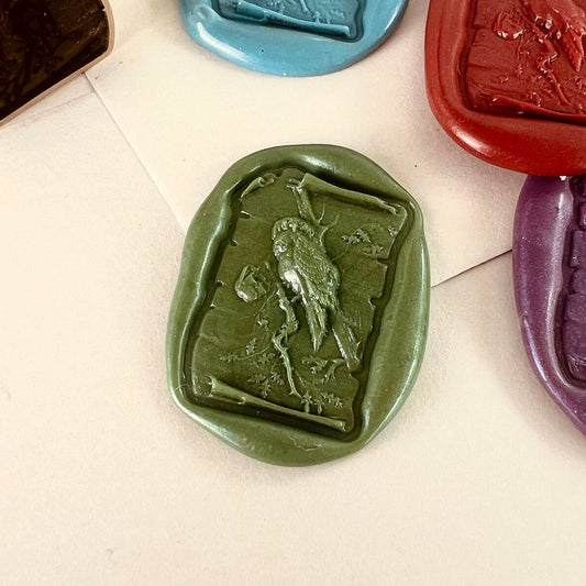 Bird on Branch Wax Seal Stamp size 26x18 mm.
