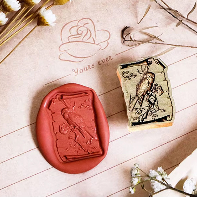 Bird on Branch Wax Seal Stamp size 26x18 mm.