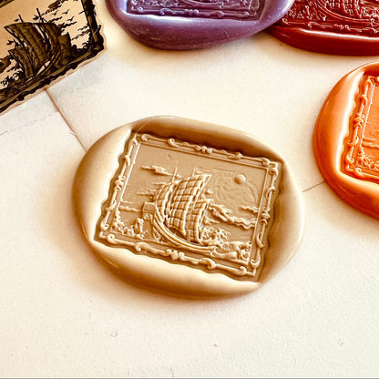 Sailing Ship Wax Seal Stamp size 28x22mm