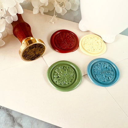 Poinsettia Flower Wax Seal Stamp size 25mm