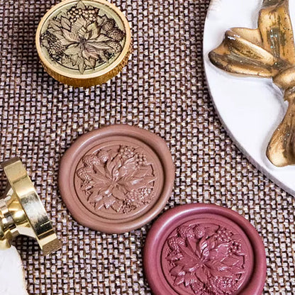 Poinsettia Flower Wax Seal Stamp size 25mm