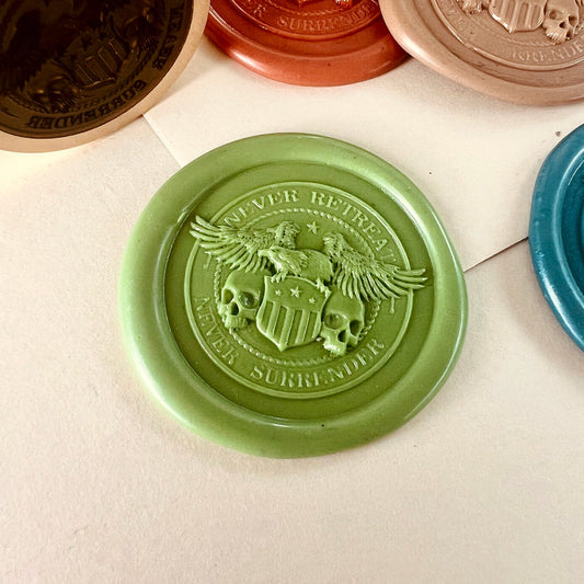 Eagle Emblem "Never Retreat Never Surrender" size 30mm