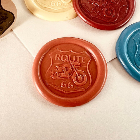 Route 66 Motorcycle Wax Seal Stamp size 25mm