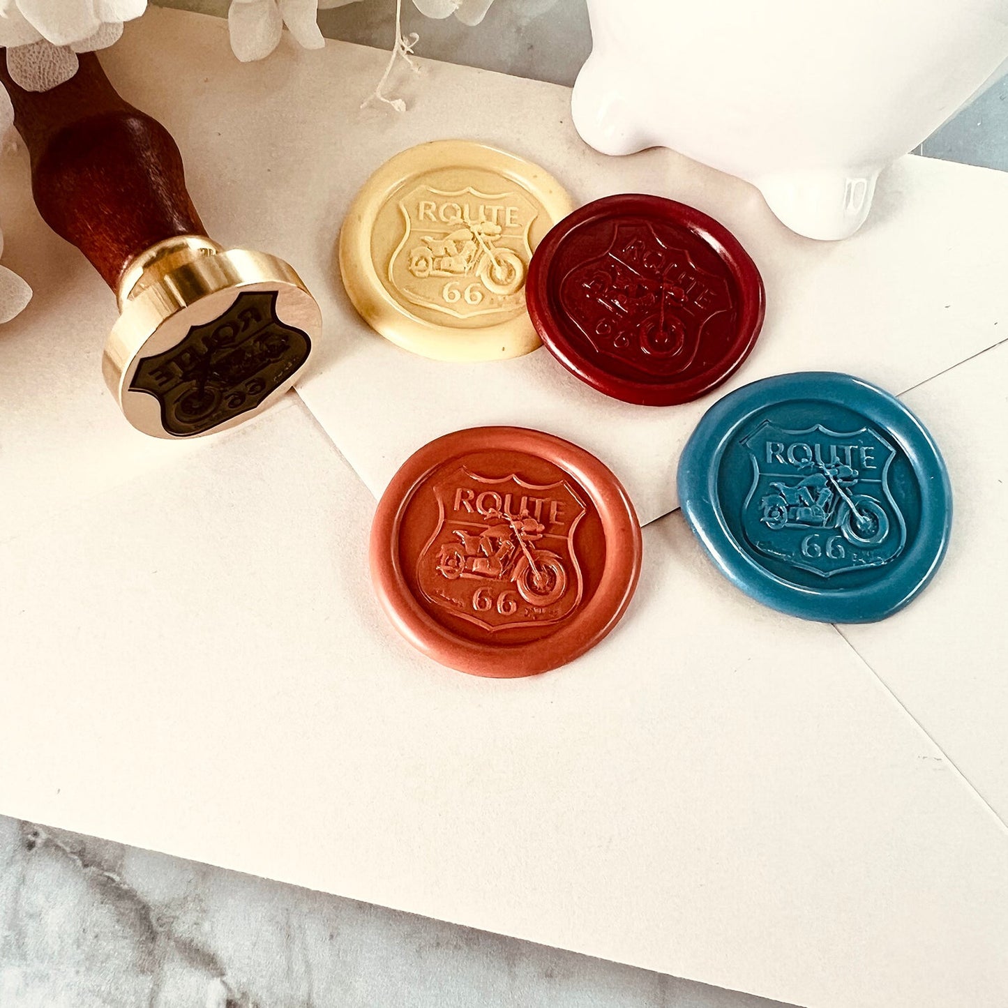 Route 66 Motorcycle Wax Seal Stamp size 25mm