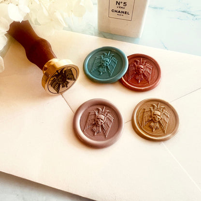 Winged Skull Wax Seal Stamp size 25mm
