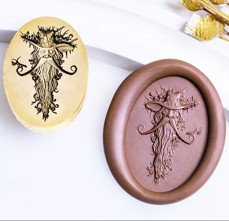 Mystic Forest Wizard Wax Seal Stamp size 29x20mm