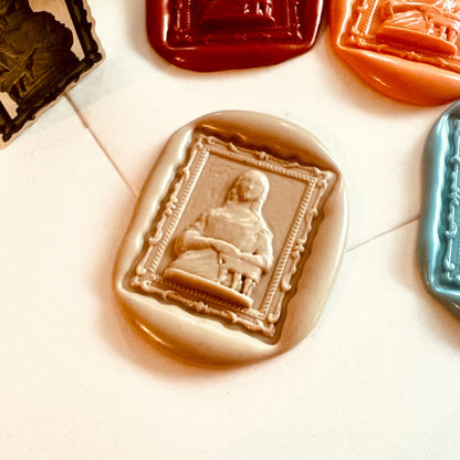 Mona Lisa Wax Seal Stamp – Vintage Art Brass Stamp size 20x27 mm