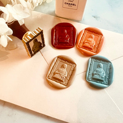 Mona Lisa Wax Seal Stamp – Vintage Art Brass Stamp size 20x27 mm