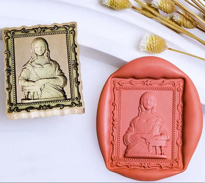 Mona Lisa Wax Seal Stamp – Vintage Art Brass Stamp size 20x27 mm