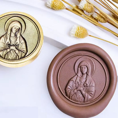 Virgin Mary Wax Seal Stamp – 25mm Brass Religious Seal