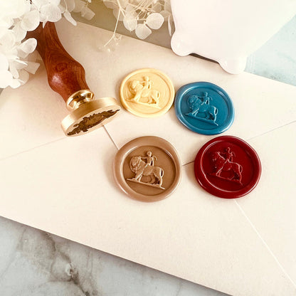 Cupid Riding a Lion Wax Seal Stamp size 25mm
