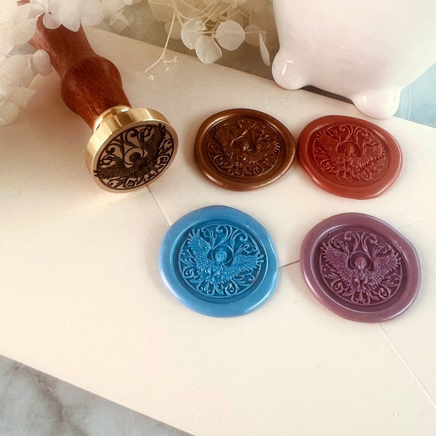 Winged Angel Wax Seal Stamp size 25mm