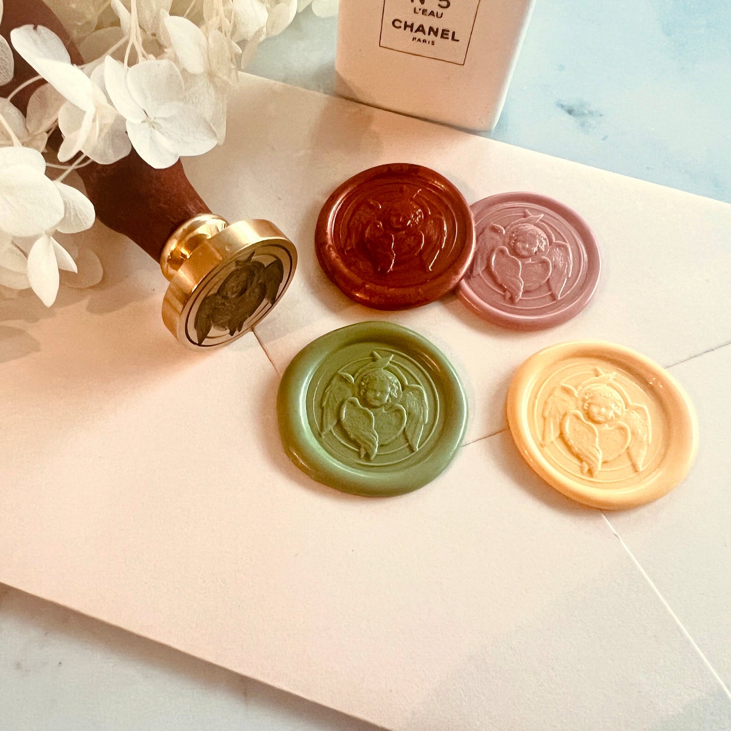 Angel with Wings Wax Seal Stamp size 25mm