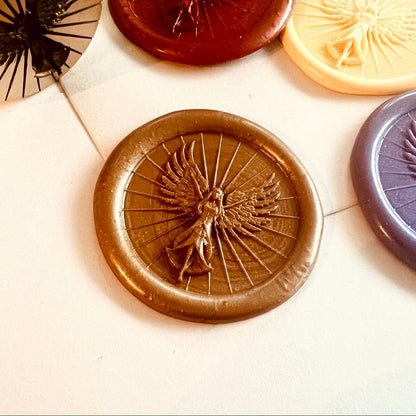 Radiant Angel with Wings Wax Seal Stamp size 25mm
