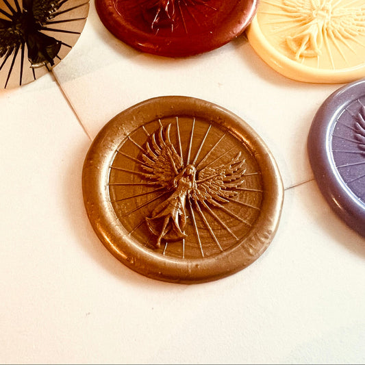 Radiant Angel with Wings Wax Seal Stamp size 25mm