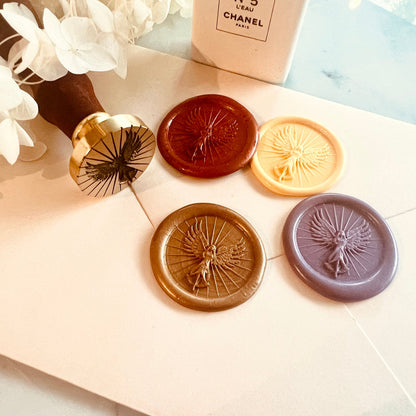 Radiant Angel with Wings Wax Seal Stamp size 25mm