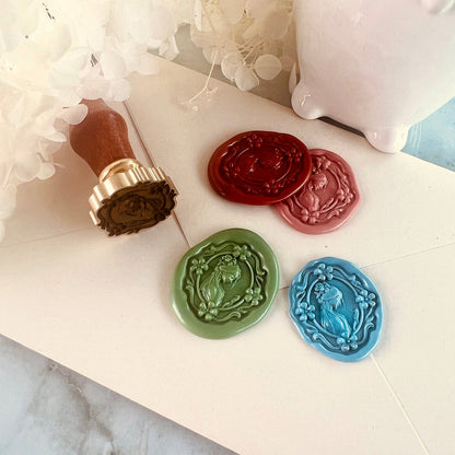 Vintage Lady Cameo Wax Seal Stamp size 29x26mm