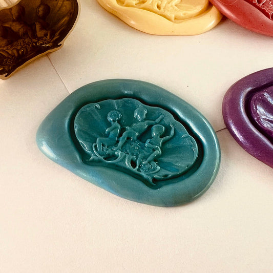 Vintage Cherubs Wax Seal Stamp size 28x18mm