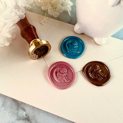 Sleeping Angel Wax Seal Stamp size 25mm