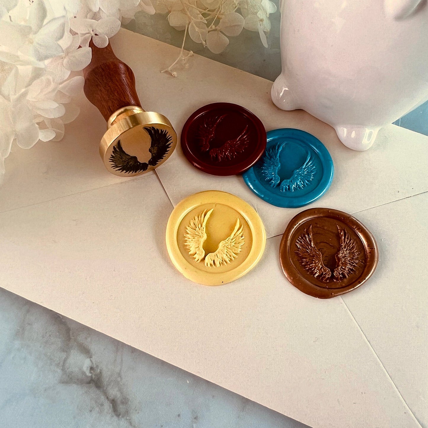 Angel Wings Wax Seal Stamp – Brass Stamp size 25 mm.