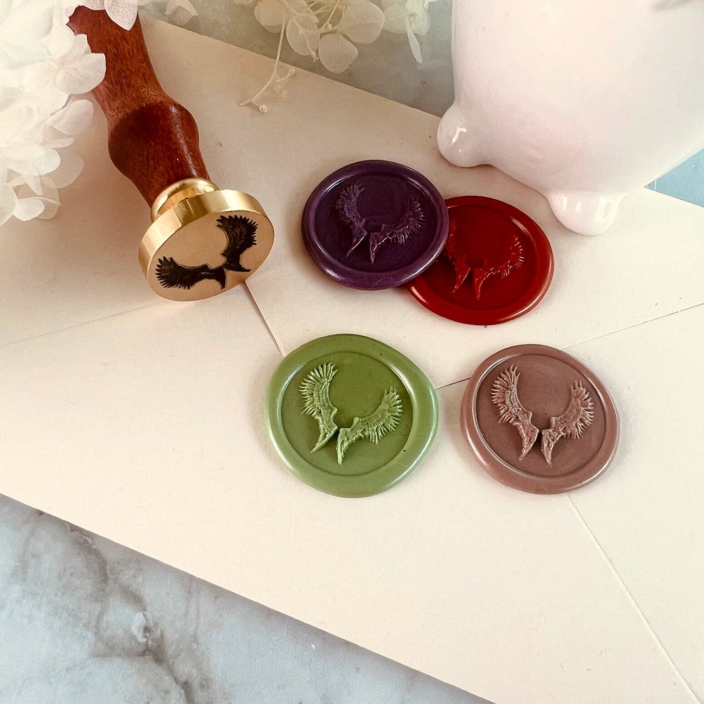 Open Angel Wings Wax Seal Stamp – 25mm