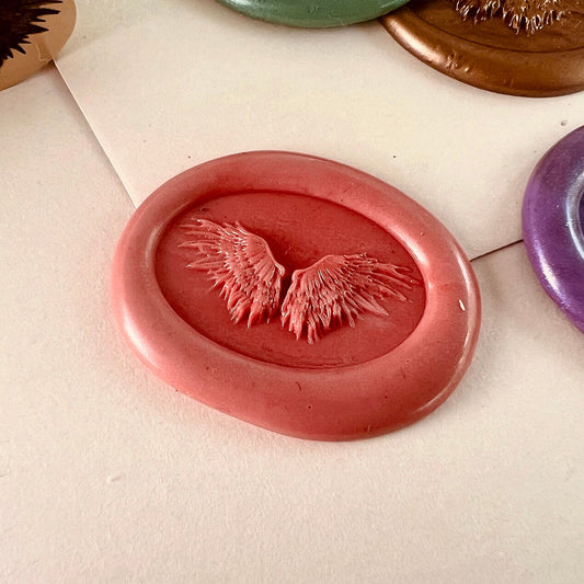 Oval Angel Wings Wax Seal Stamp – 17x25mm