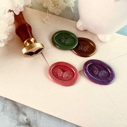 Oval Angel Wings Wax Seal Stamp – 17x25mm
