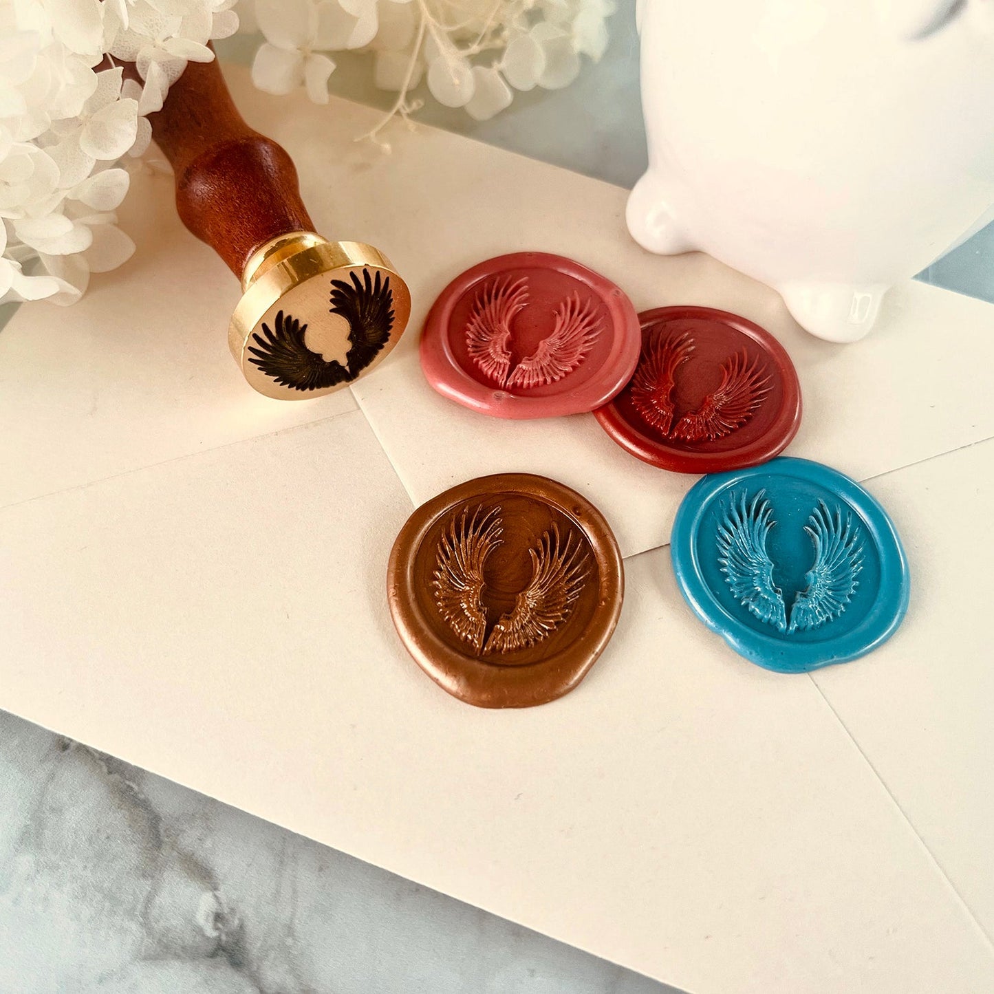 Angel Wings Wax Seal Stamp size 25mm
