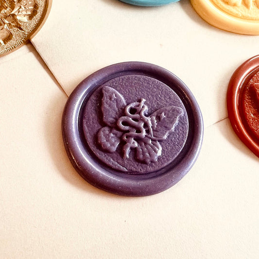 Butterfly Snake Wax Seal Stamp size 25mm