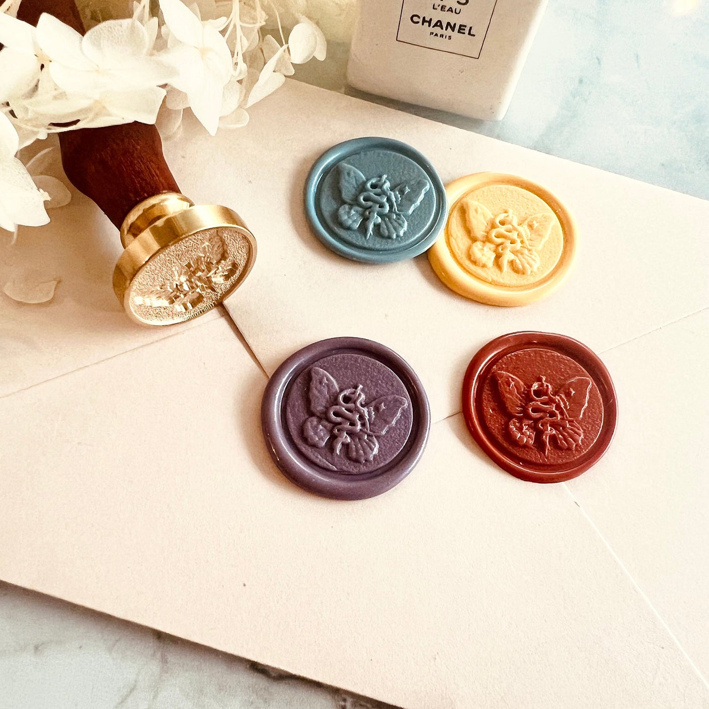 Butterfly Snake Wax Seal Stamp size 25mm