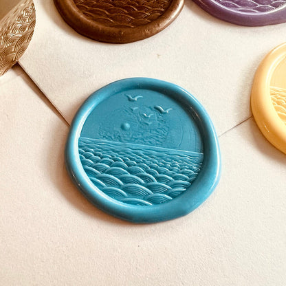 Ocean Sunset Wax Seal Stamp size 25mm
