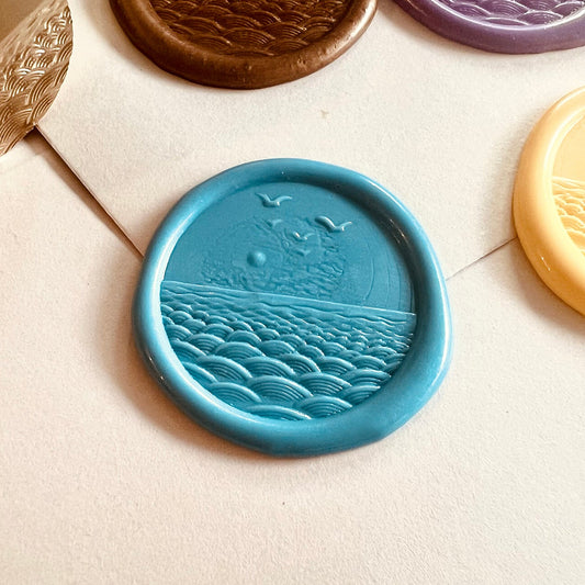 Ocean Sunset Wax Seal Stamp size 25mm
