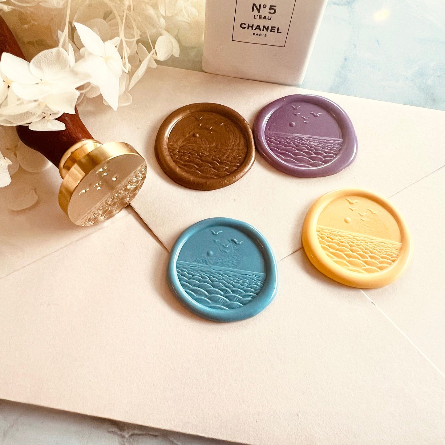 Ocean Sunset Wax Seal Stamp size 25mm