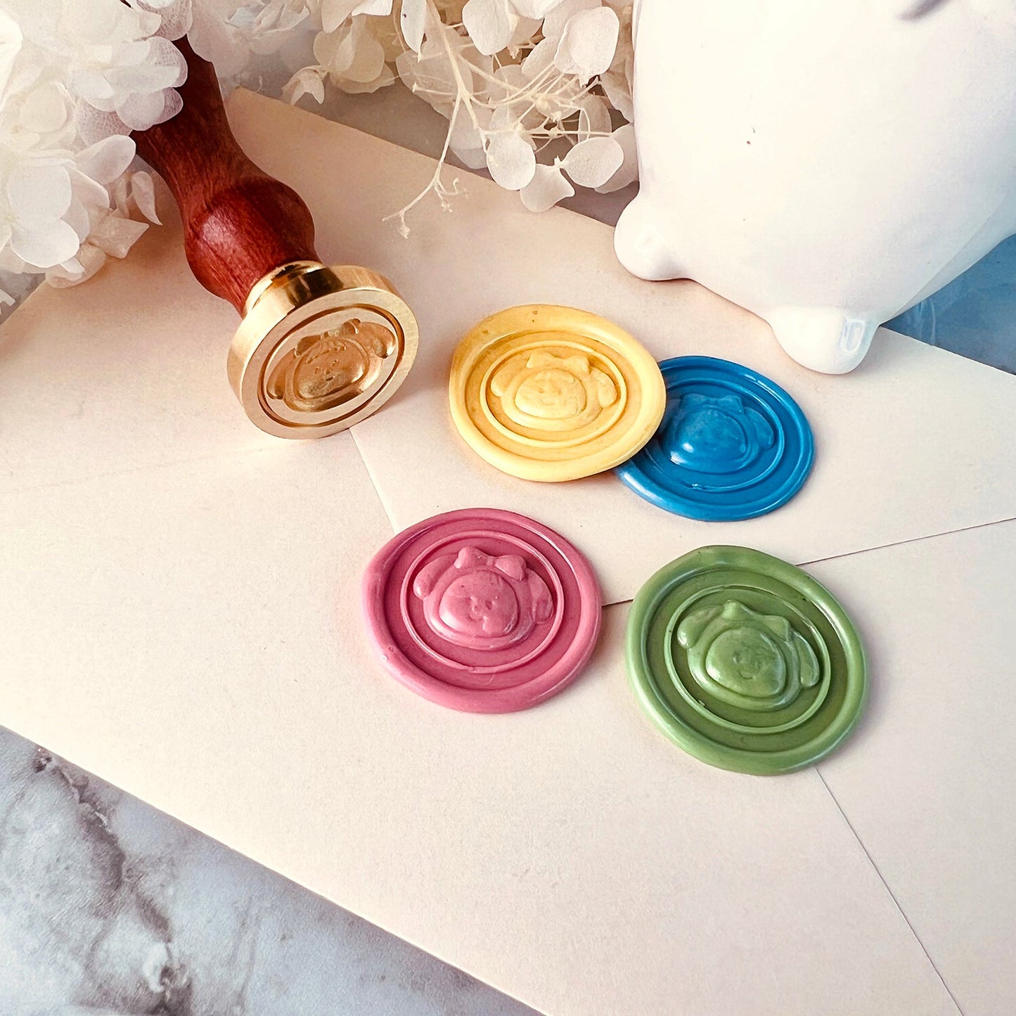 Cartoon Girl Face Wax Seal Stamp size 25.4mm