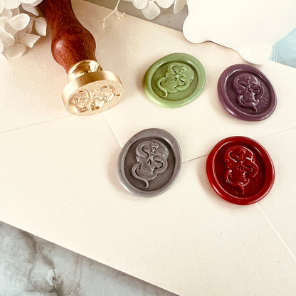Skull and Snake Wax Seal Stamp size 20.24x28.45mm