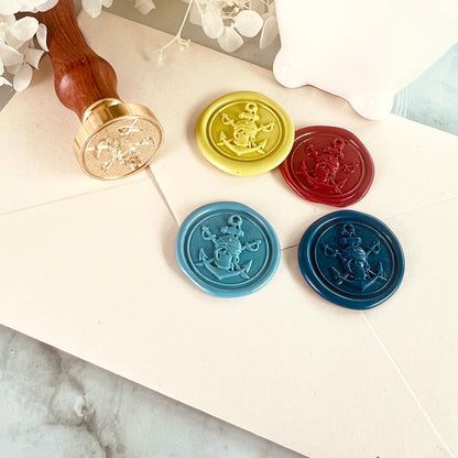 Pirate Skull Anchor Wax Seal Stamp size 25.4mm