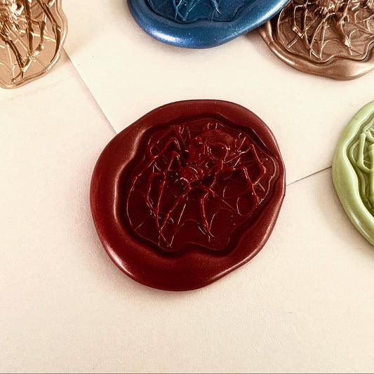 Skull and Spider Web Wax Seal Stamp size 25.4mm