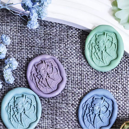 Skull and Spider Web Wax Seal Stamp size 25.4mm
