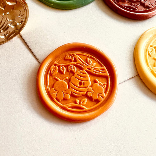 Beehive & Bees Wax Seal Stamp size 25mm