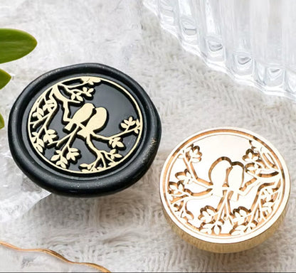 Love Birds on Branch Wax Seal Stamp size 25mm